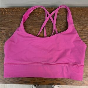 Lululemon Long Energy Bra Sonic Pink Sz 8!